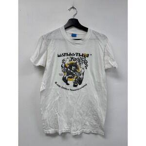 Vintage Math-A-Thon Shirt Mens XS White St Jude Magician Graphic 70s Tee